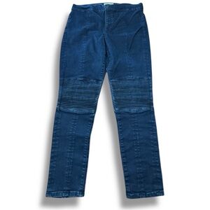 GAP True Skinny Moto Sculpt Jeans Trouser Dark Blue Ribbed Knees Women’s Size 14